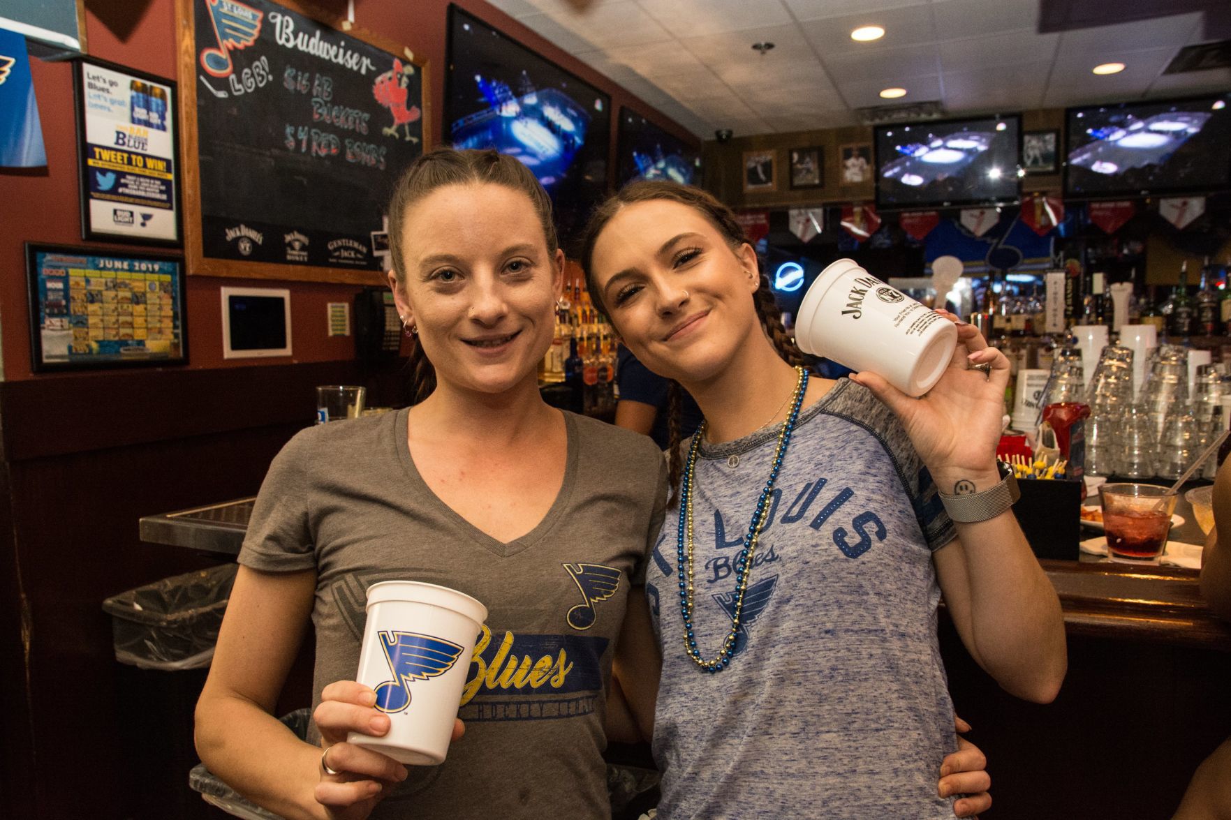 Blues Fans at Syberg's on Dorsett during Stanley Cup Final Game